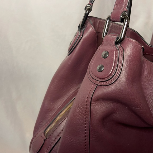 Coach “Edie” Shoulder Bag in Oxblood with Gunmetal Hardware - Picture 5 of 9
